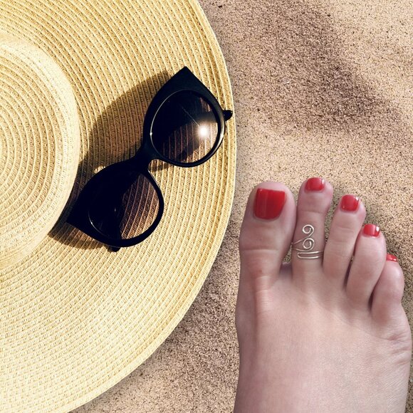 Swirl Toe Ring Sterling Silver Adjustable Quality Handcrafted - Picture 4 of 5